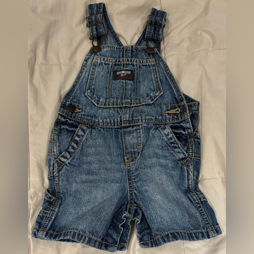 OshKosh B'gosh Blue Denim Overalls Size 12 Months